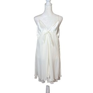 VTG ‘93 Marks & Spencer St. Michael White Nightgown Slip Chemise Sz 12 (38 Bust)